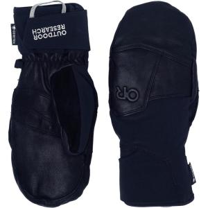 Outdoor Research Team Gore-Tex Mitts | Waterproof, Windproof, Touchscreen Compatible Leather Thumb(Black)