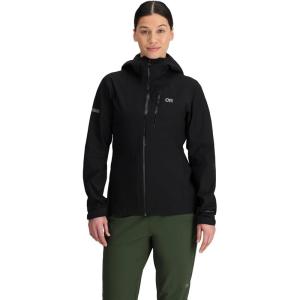 Outdoor Research Women’s Aspire 3L Jacket | Waterproof, Windproof, Hooded, Long Sleeve, Standard Fit(Black)