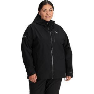 Outdoor Research Women’s Aspire 3L Plus Size Jacket | Waterproof, Windproof, Hooded, Long Sleeve, Standard Fit(Black)