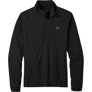 Outdoor Research Men’s Echo Quarter Zip – Quick Drying Active Pullover(Black)