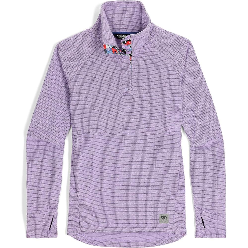 imageOutdoor Research Womens Trail Mix Snap Pullover  Wicking Thermal Pullover for WomenLavender