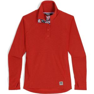 Outdoor Research Women’s Trail Mix Snap Pullover – Wicking Thermal Pullover for Women(Shapes Cranberry)