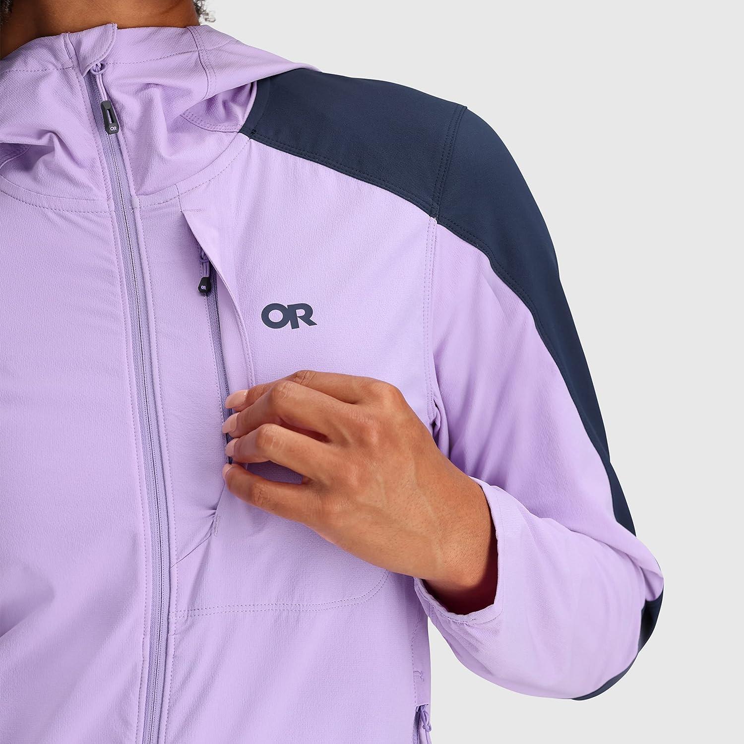 imageOutdoor Research Womens Ferrosi Hoodie QuickDrying ampamp UV 50 Sun ProtectionLavenderNaval Blue