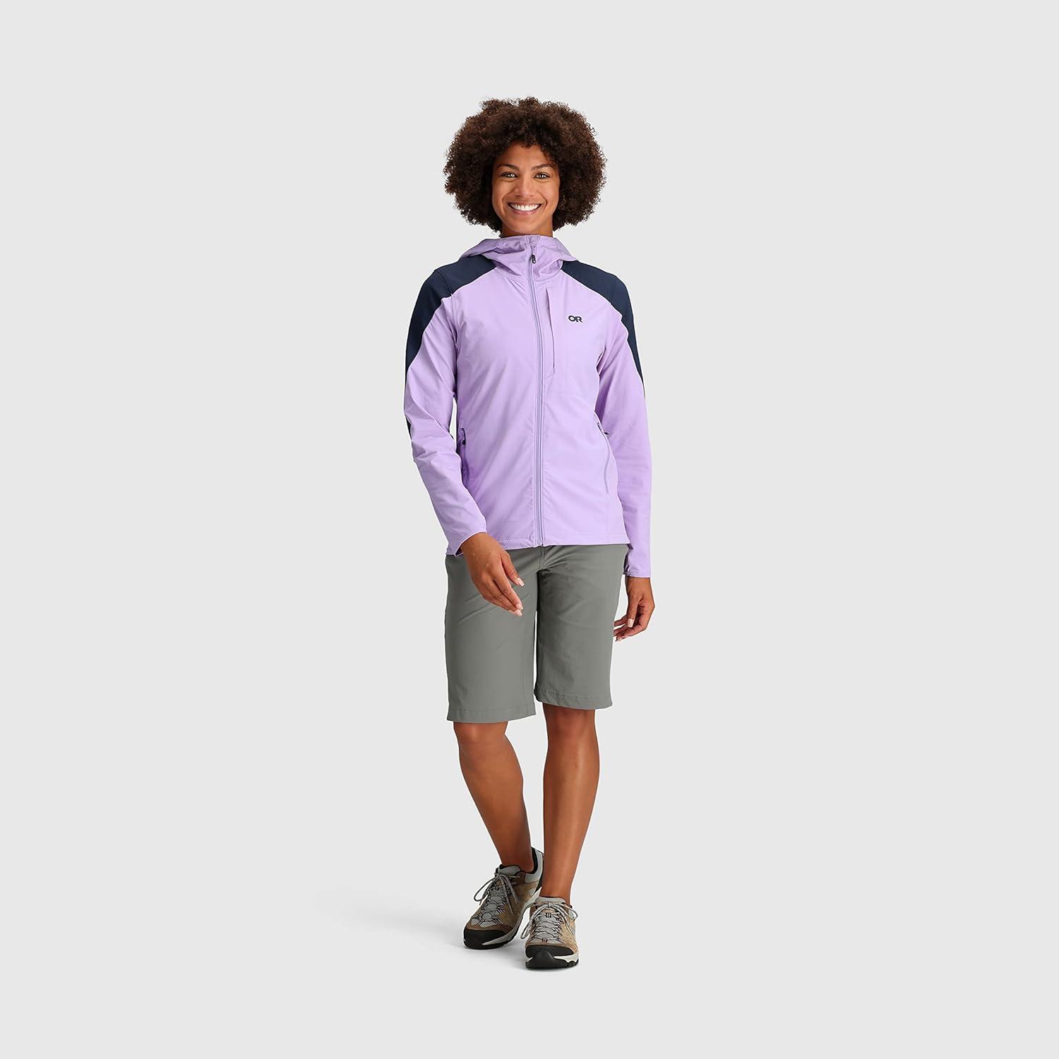 imageOutdoor Research Womens Ferrosi Hoodie QuickDrying ampamp UV 50 Sun ProtectionLavenderNaval Blue