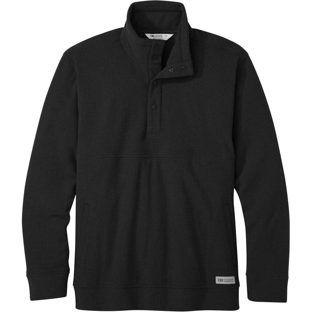 imageOutdoor Research Mens Trail Mix Snap Pullover  Comfortable MidLayer SweaterBlack