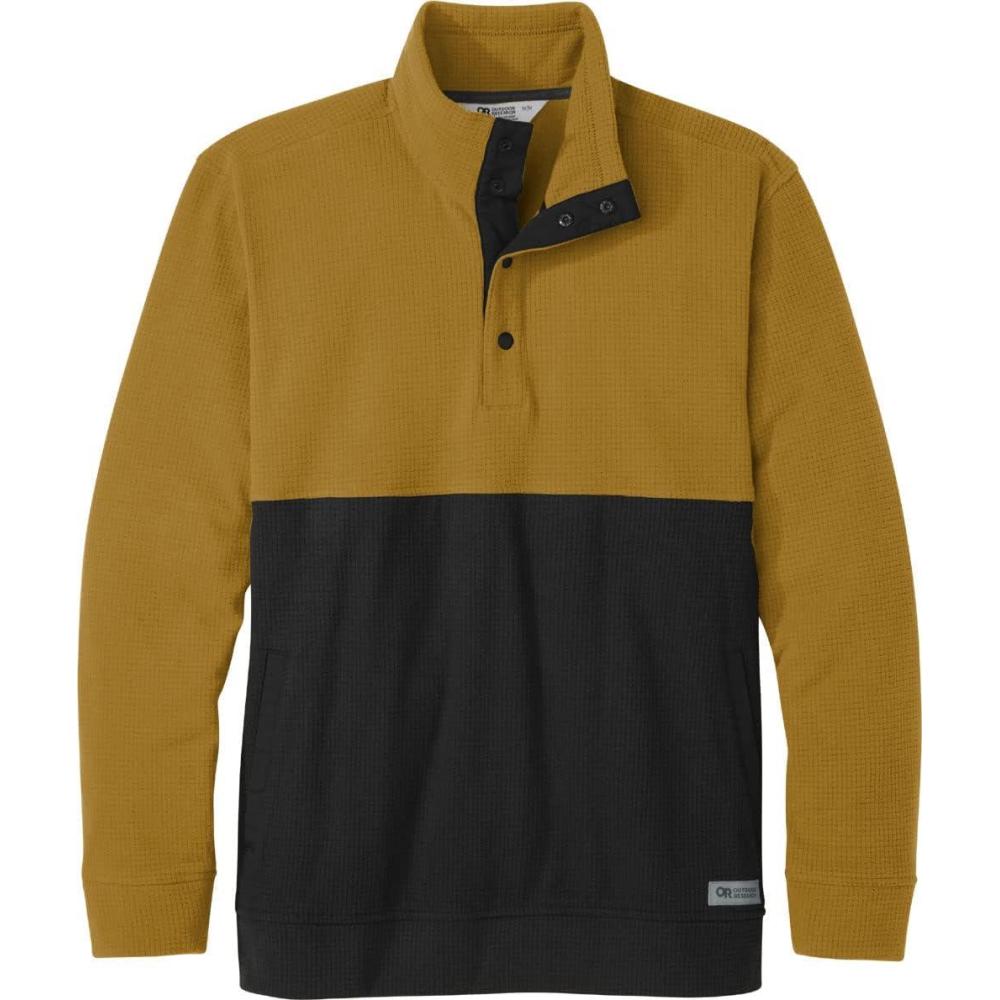 imageOutdoor Research Mens Trail Mix Snap Pullover  Comfortable MidLayer SweaterTapenadeBlack