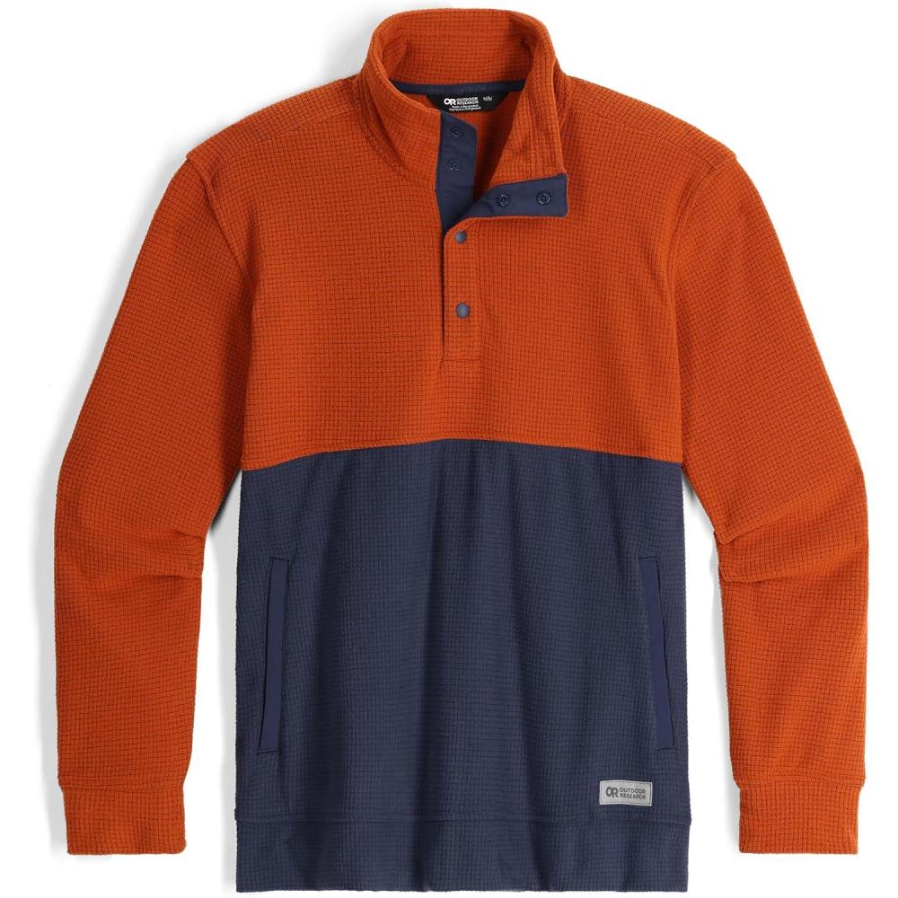 imageOutdoor Research Mens Trail Mix Snap Pullover Comfortable MidLayer SweaterTerraNaval Blue