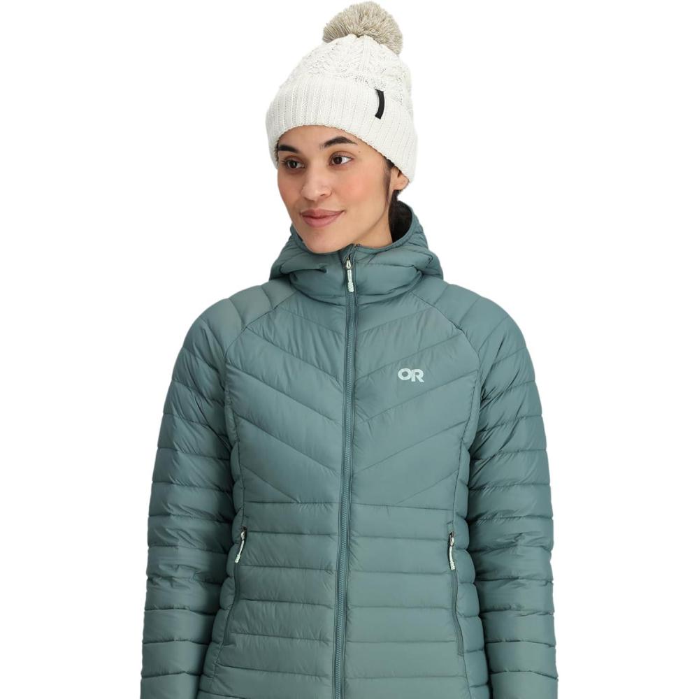 imageOutdoor Research Womens Liftie Beanie Moisture Wicking Cable Knit MultiColor Pom PomBone