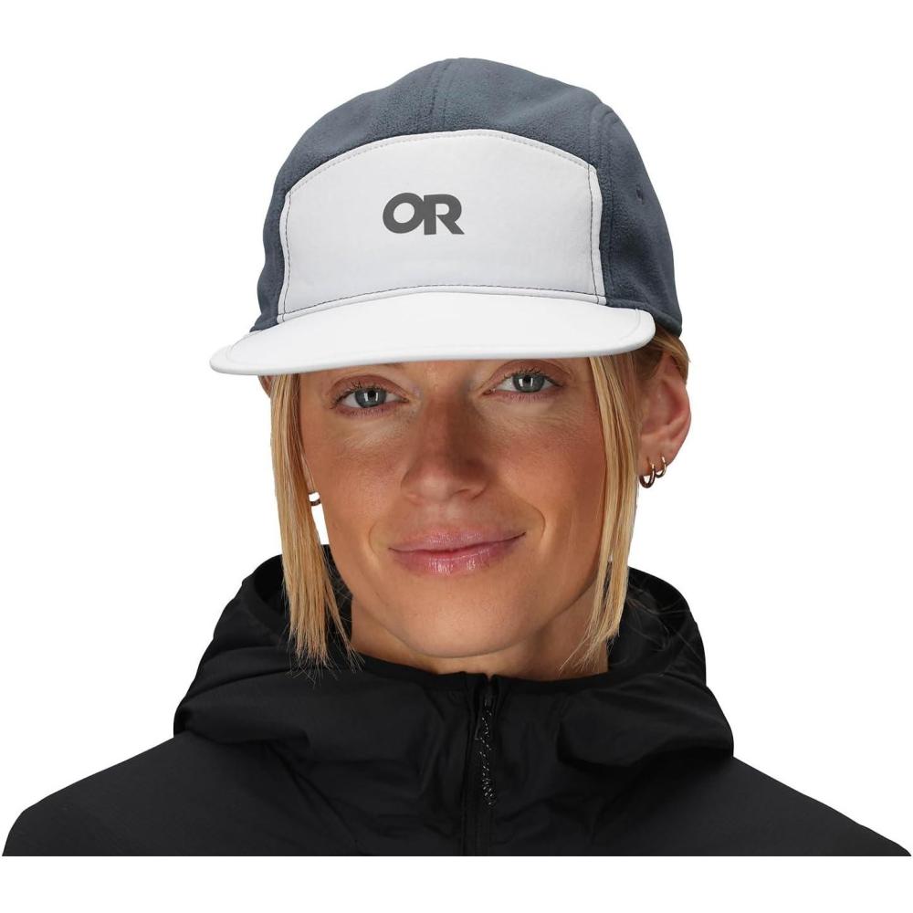 imageOutdoor Research Howling Wind 5Panel Cap  Fleece Lined Winter Baseball Cap for Trail Running Moisture WickingTitaniumAtlantic