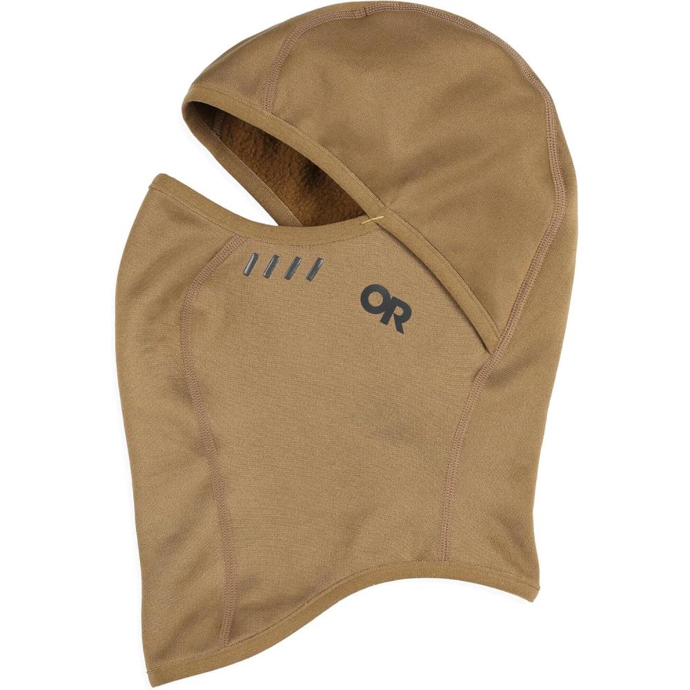imageOutdoor Research Alpine Fleece Balaclava  Moisture Wicking Wind Resistant Flate Seams Silicone Goggle GripsCoyote