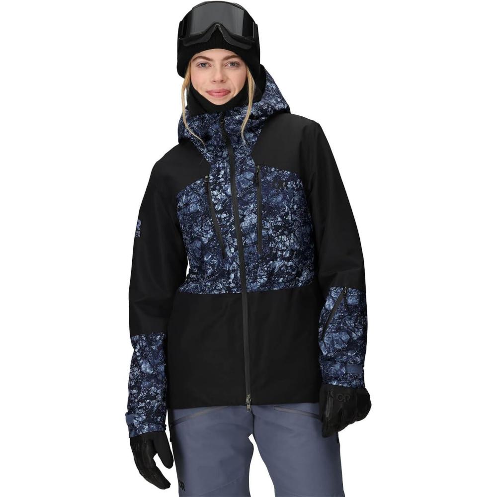 imageOutdoor Research Womens Powderverse JacketSummit Granite PrintBlack