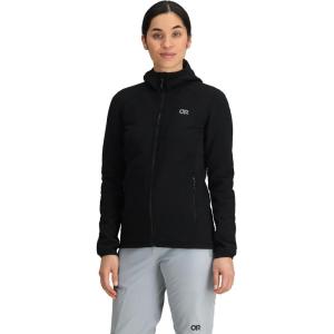 Outdoor Research Women’s Vigor Plus Fleece Hoodie | Wind & Water Resistant, 3 Panel Hood, Movement Mirroring Fabric(Black)