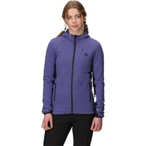 Outdoor Research Women’s Vigor Plus Fleece Hoodie | Wind & Water Resistant, 3 Panel Hood, Movement Mirroring Fabric(Galactic/Black)
