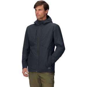 Outdoor Research Men’s Shadow Hybrid Hoodie | Insulated Zip Up Jacket, Lightweight, Water Resistant in Light Rain(Black)