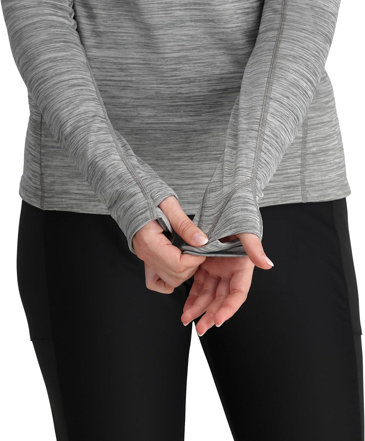 imageOutdoor Research Womens Vigor Grid Fleece Pullover Hoodie Grey Heather M