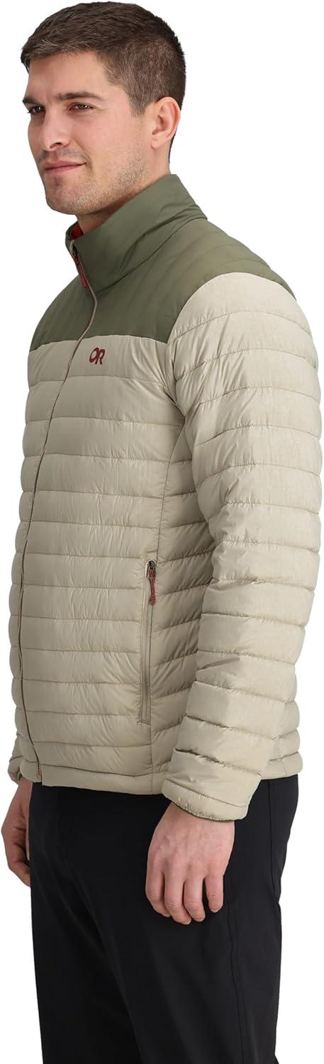 imageOutdoor Research Mens Transcendent Down Jacket Water amp Wind Resistant Insulated Lightweight Standard FitPro KhakiRanger Green