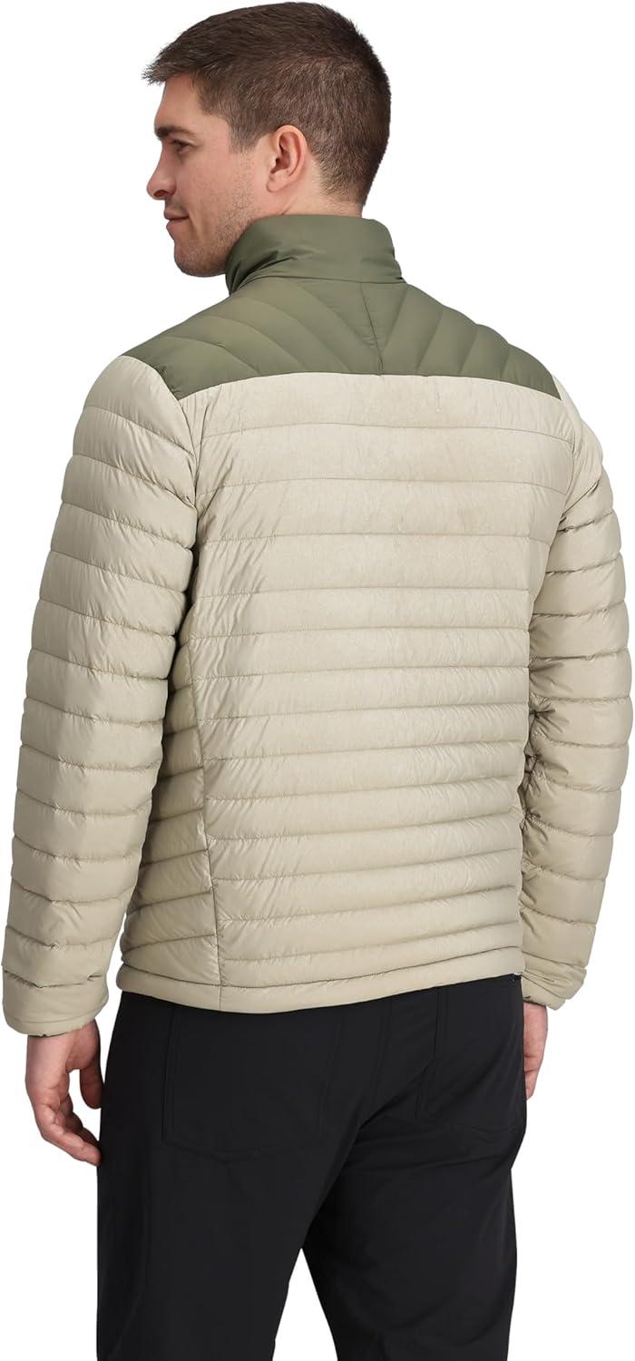 imageOutdoor Research Mens Transcendent Down Jacket Water amp Wind Resistant Insulated Lightweight Standard FitPro KhakiRanger Green