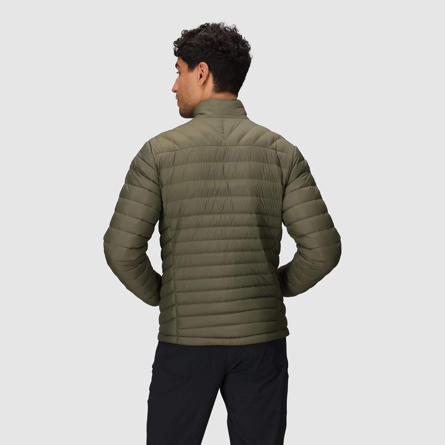 imageOutdoor Research Mens Transcendent Down Jacket Water amp Wind Resistant Insulated Lightweight Standard FitRanger Green