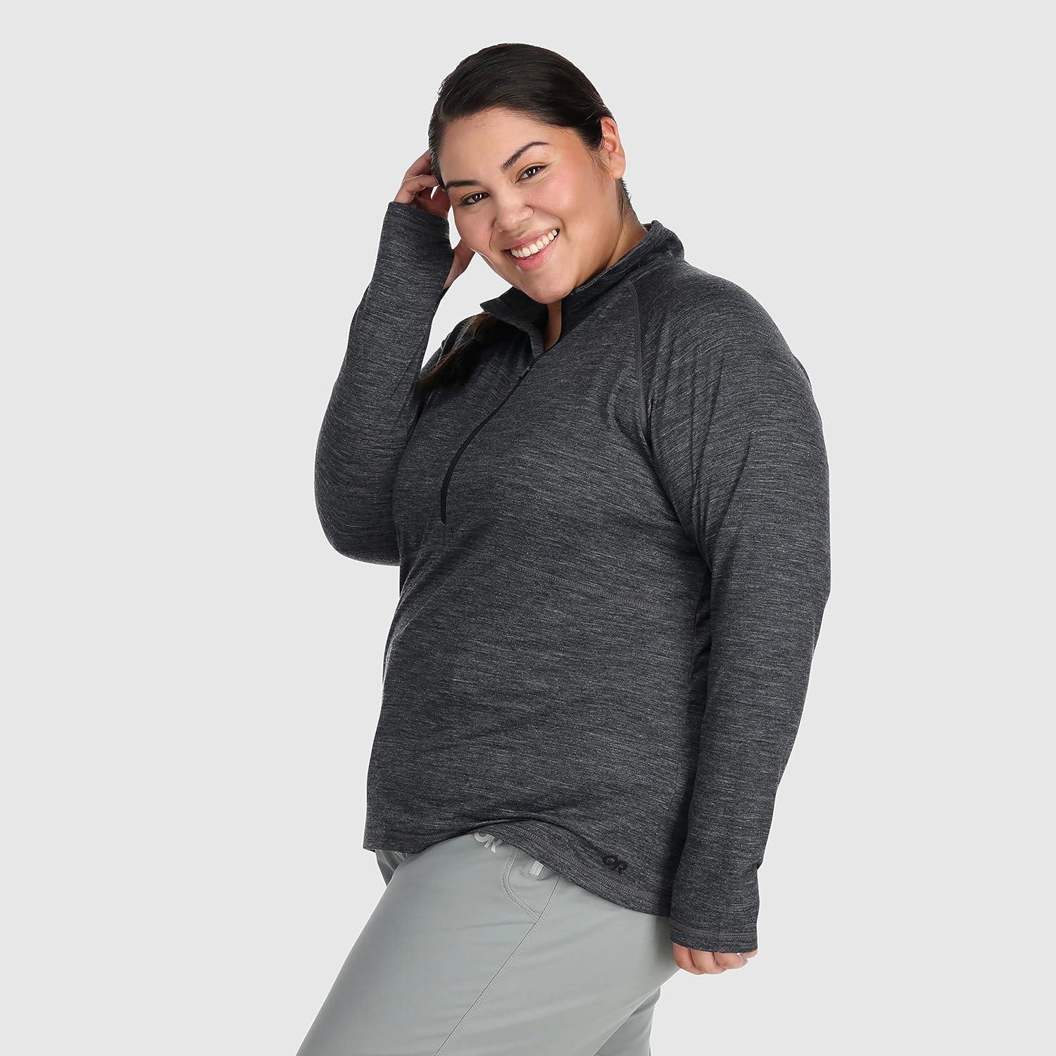 imageOutdoor Research Womens Alpine Onset Merino 150 Half ZipPlusCharcoal Heather