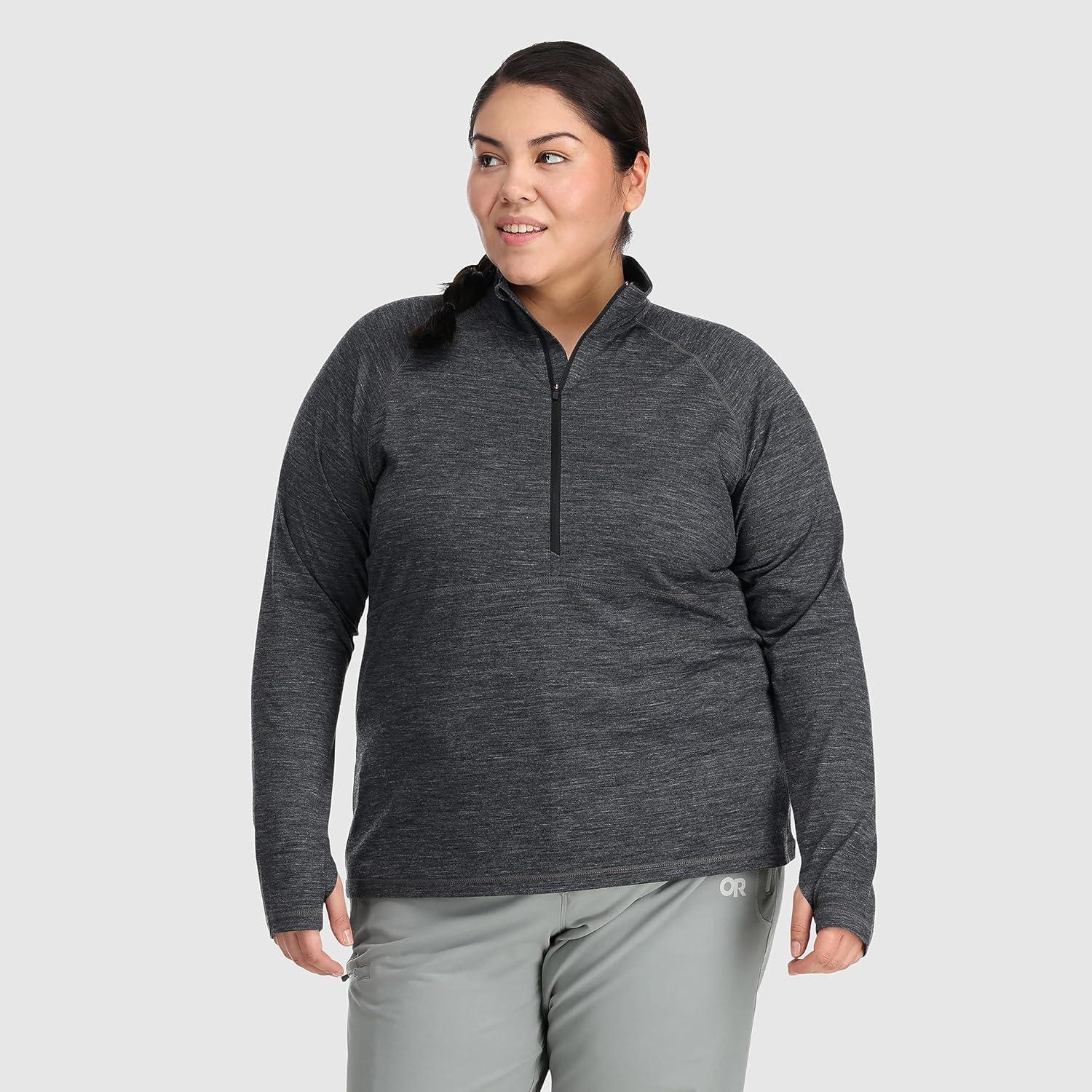imageOutdoor Research Womens Alpine Onset Merino 150 Half ZipPlusCharcoal Heather