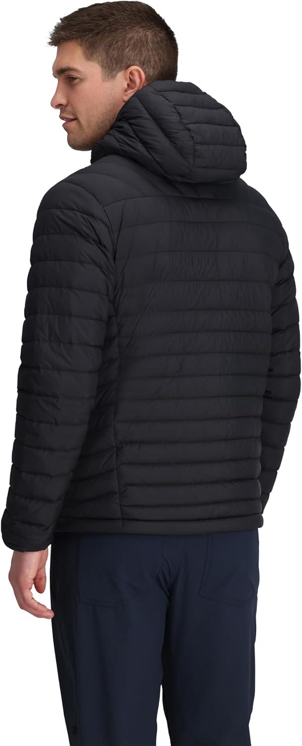 imageOutdoor Research Mens Transcendent Down Hoodie Jacket Water amp Wind Resistant Insulated Lightweight Standard FitBlack
