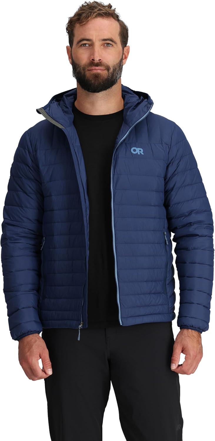 imageOutdoor Research Mens Transcendent Down Hoodie Jacket Water amp Wind Resistant Insulated Lightweight Standard FitCenote