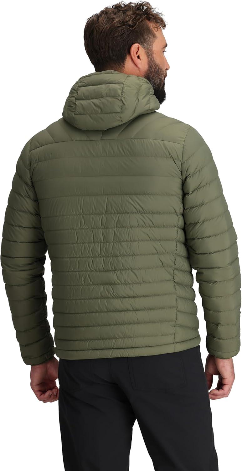 imageOutdoor Research Mens Transcendent Down Hoodie Jacket Water amp Wind Resistant Insulated Lightweight Standard FitRanger Green