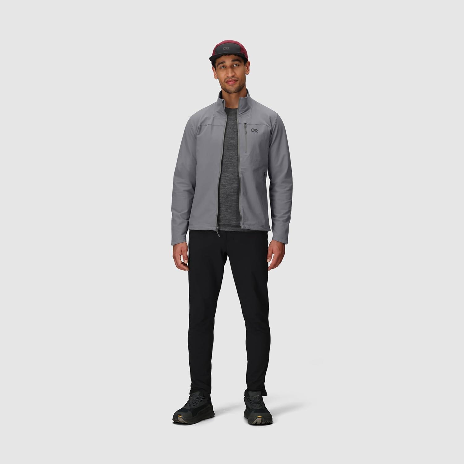 imageOutdoor Research Mens Ultima Softshell Jacket Water amp Wind Resistant Zippered Chest amp Hand Pockets UPF 50 Wolf Grey Medium