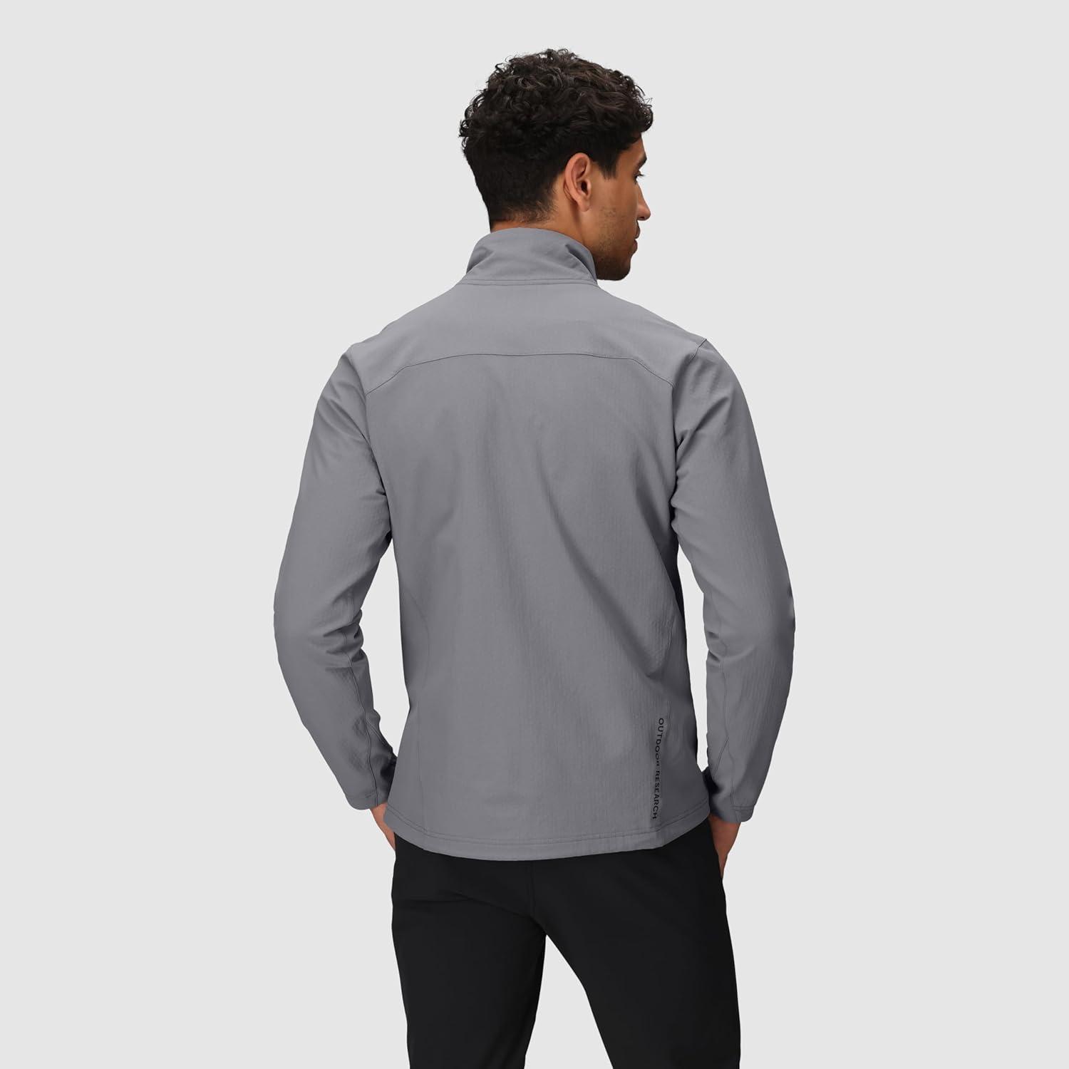 imageOutdoor Research Mens Ultima Softshell Jacket Water amp Wind Resistant Zippered Chest amp Hand Pockets UPF 50 Wolf Grey Medium