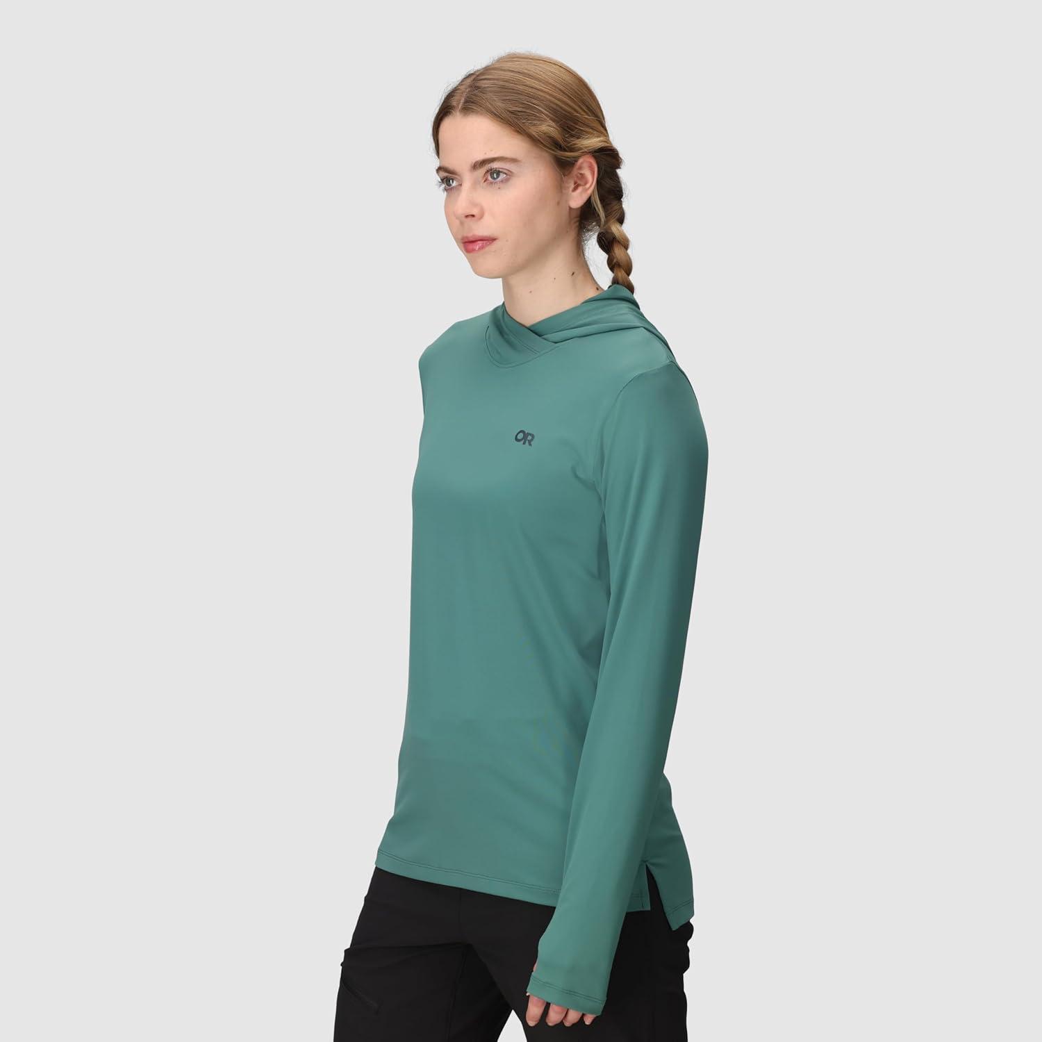 imageOutdoor Research Womens ActiveIce Spectrum Sun Hoodie SelfCooling Fabric Quick Drying Moisture Wicking UPF 50 Neptune Small