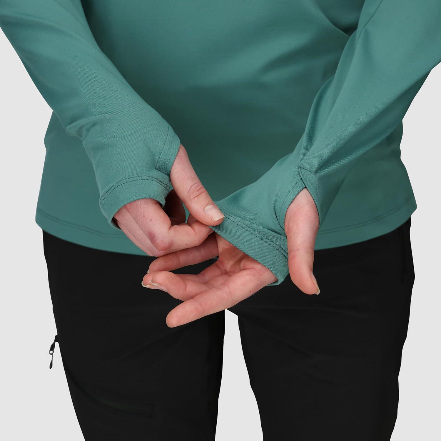 imageOutdoor Research Womens ActiveIce Spectrum Sun Hoodie SelfCooling Fabric Quick Drying Moisture Wicking UPF 50 Neptune Small