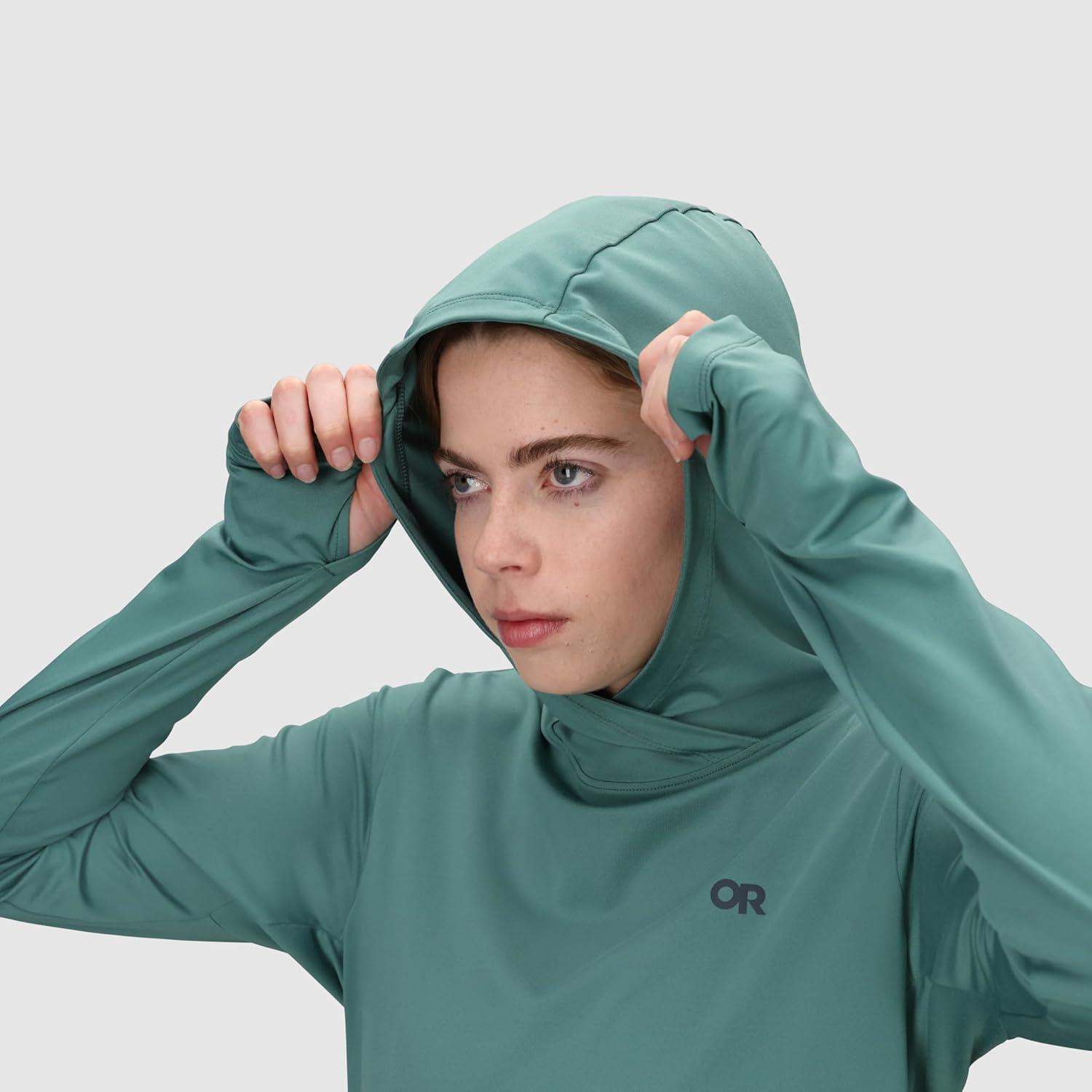 imageOutdoor Research Womens ActiveIce Spectrum Sun Hoodie SelfCooling Fabric Quick Drying Moisture Wicking UPF 50 Neptune Small