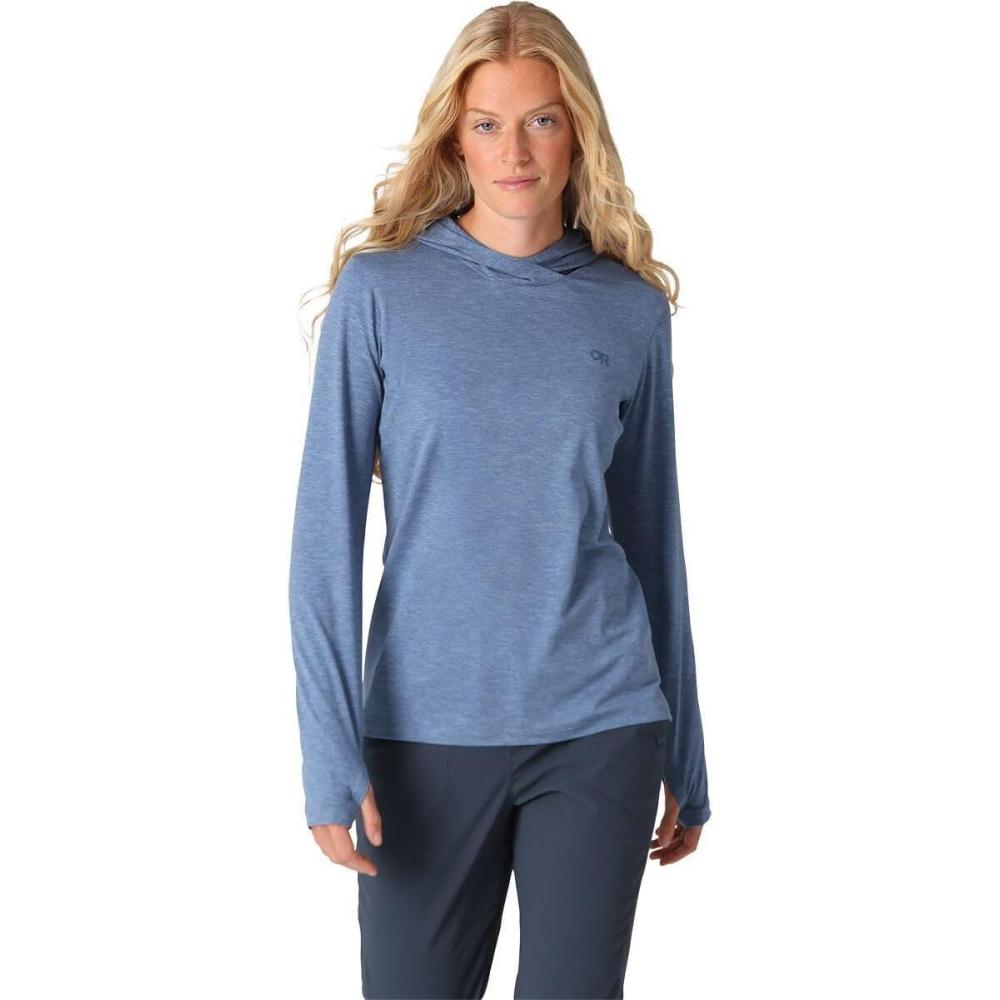 imageOutdoor Research Womens ActiveIce Spectrum Sun Hoodie  SelfCooling Fabric Quick Drying Moisture Wicking UPF 50Ascent Blue Heather