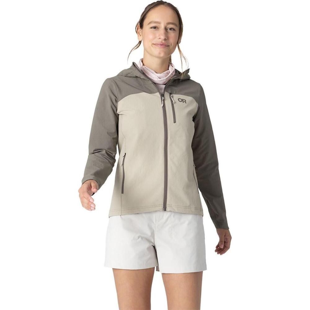 imageOutdoor Research Womens Ultima Softshell HoodiePro KhakiGravel