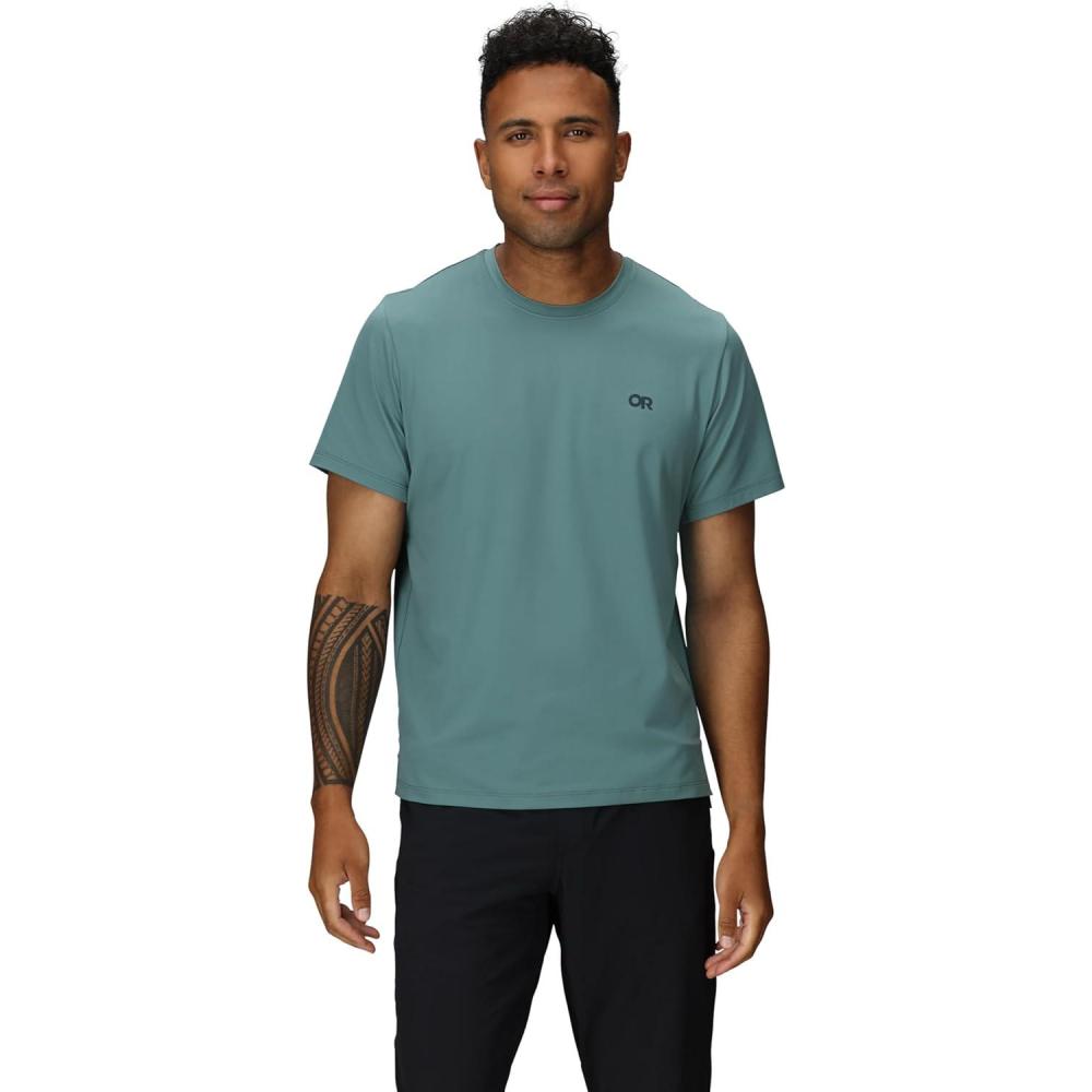 imageOutdoor Research Mens ActiveIce Spectrum Sun TShirt  SelfCooling QuickDry MoistureWicking UPF 50 Standard FitNeptune
