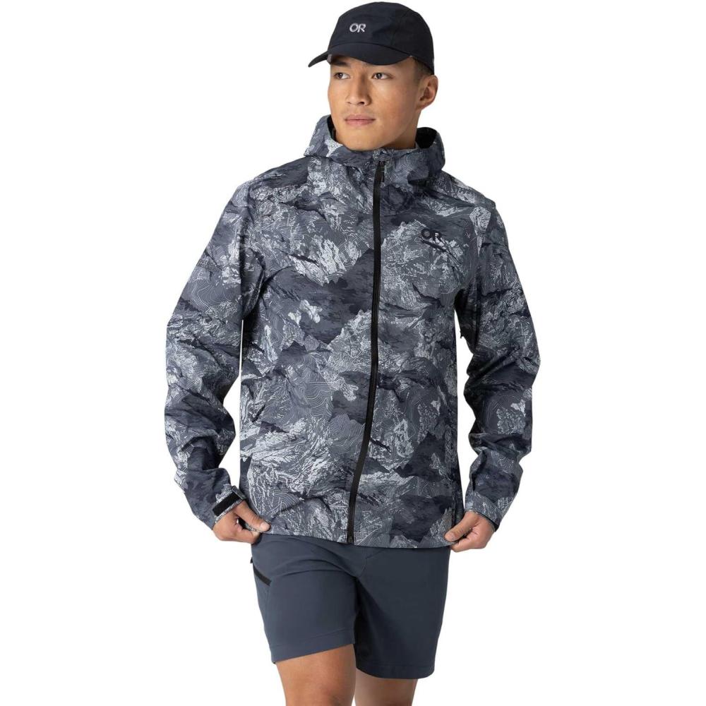imageOutdoor Research Mens Stratoburst Stretch Rain JacketBlack Baker Print