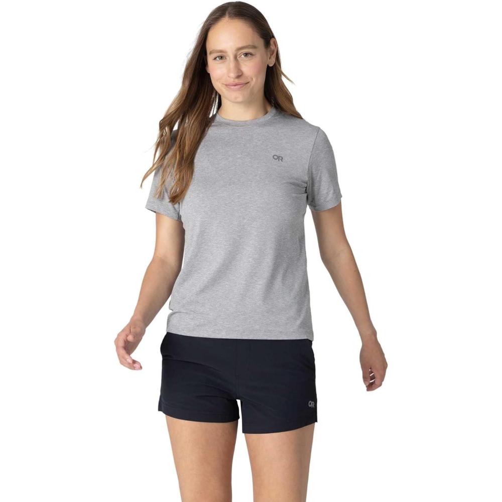 imageOutdoor Research Womens ActiveIce Spectrum Sun TShirt  Cooling UPF 50 Short Sleeve Hiking Top Lightweight UV ShirtGrey Heather