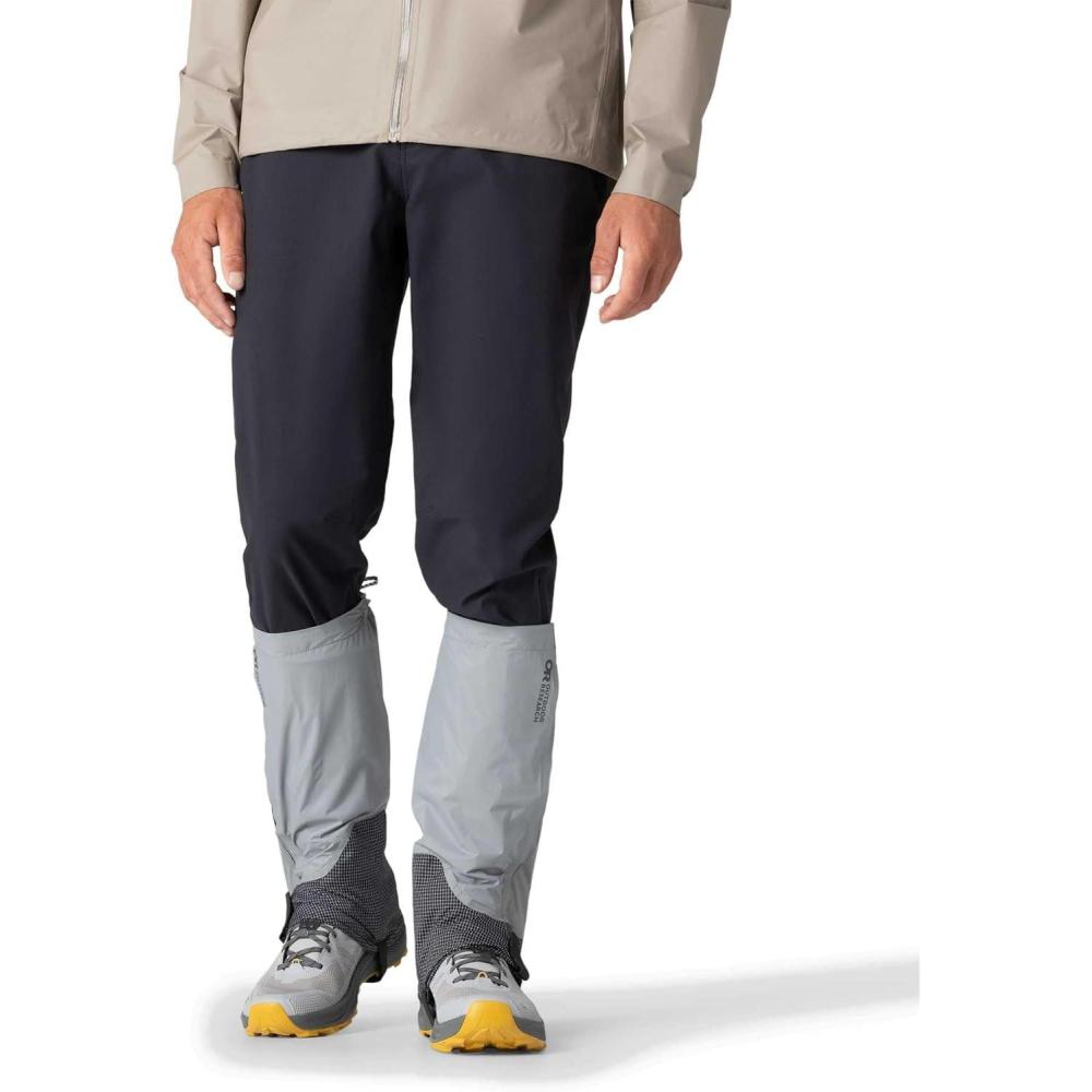 imageOutdoor Research Mens Helium UL Gaiter  Ultralight Waterproof Leg Guards for Hiking amp Running Cinch Top Boot Lace HookLight Pewter