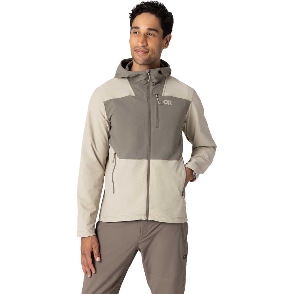imageOutdoor Research Mens Ultima Softshell HoodiePro KhakiGravel