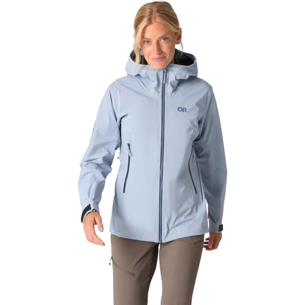 imageOutdoor Research Womens SkyChaser Jacket  Lightweight Waterproof Mountaineering Shell Pit Zips Helmet Compatible HoodFjord
