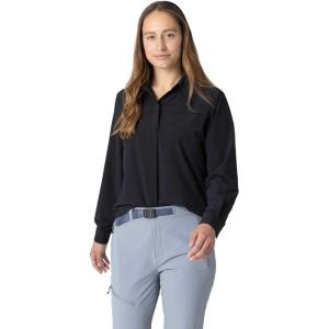 Outdoor Research Women’s Astroman Long Sleeve Sun Shirt | Lightweight UPF 30+ Snap Button Hiking Top, Breathable & Stretchy(Black)