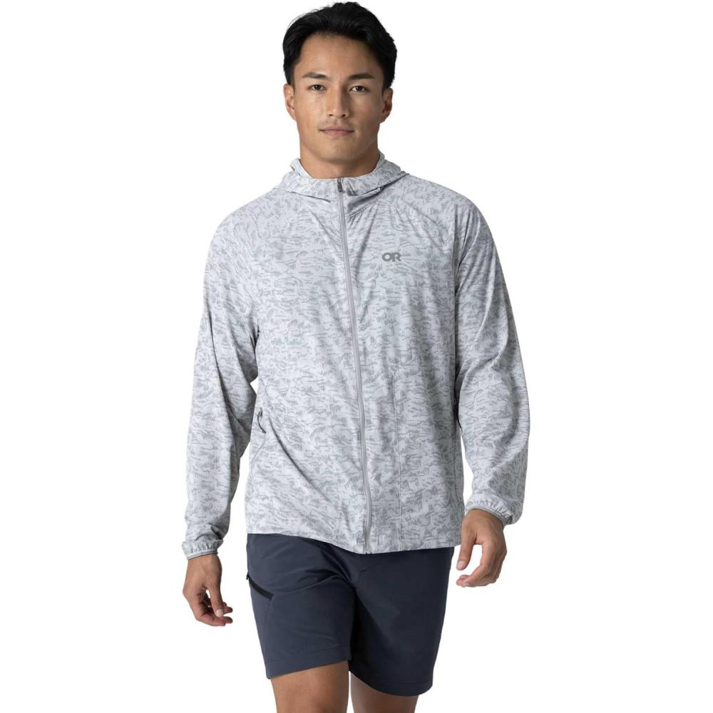 imageOutdoor Research Mens Astroman Full Zip Sun Hoodie  Lightweight UPF 30 Shirt for Hiking amp Hot Weather Moisture WickingPebble Switchback Print