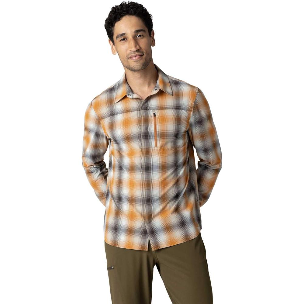 imageOutdoor Research Mens Astroman Long Sleeve Sun Shirt  Lightweight UPF 30 Snap Button Hiking Top Breathable amp StretchySedona Plaid