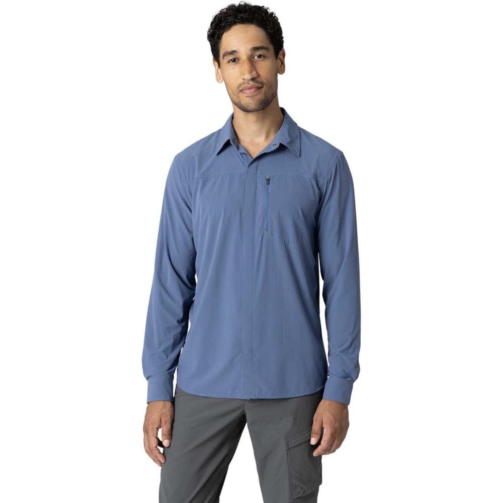 imageOutdoor Research Mens Astroman Long Sleeve Sun Shirt  Lightweight UPF 30 Snap Button Hiking Top Breathable amp StretchySkyline