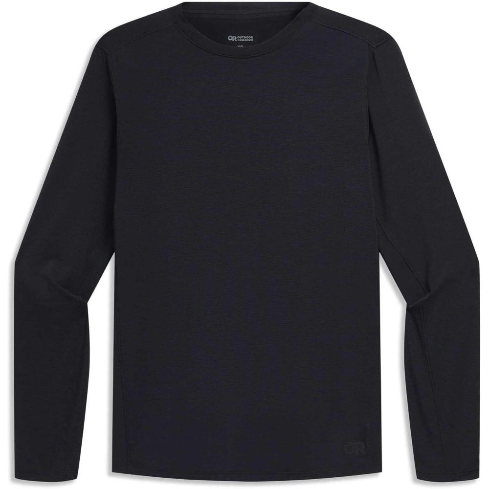 imageOutdoor Research Mens Eclipse Sun Long Sleeve Tee  Water amp Wind Resistant Breathable UPF 50 Lightweight Workout TopBlack