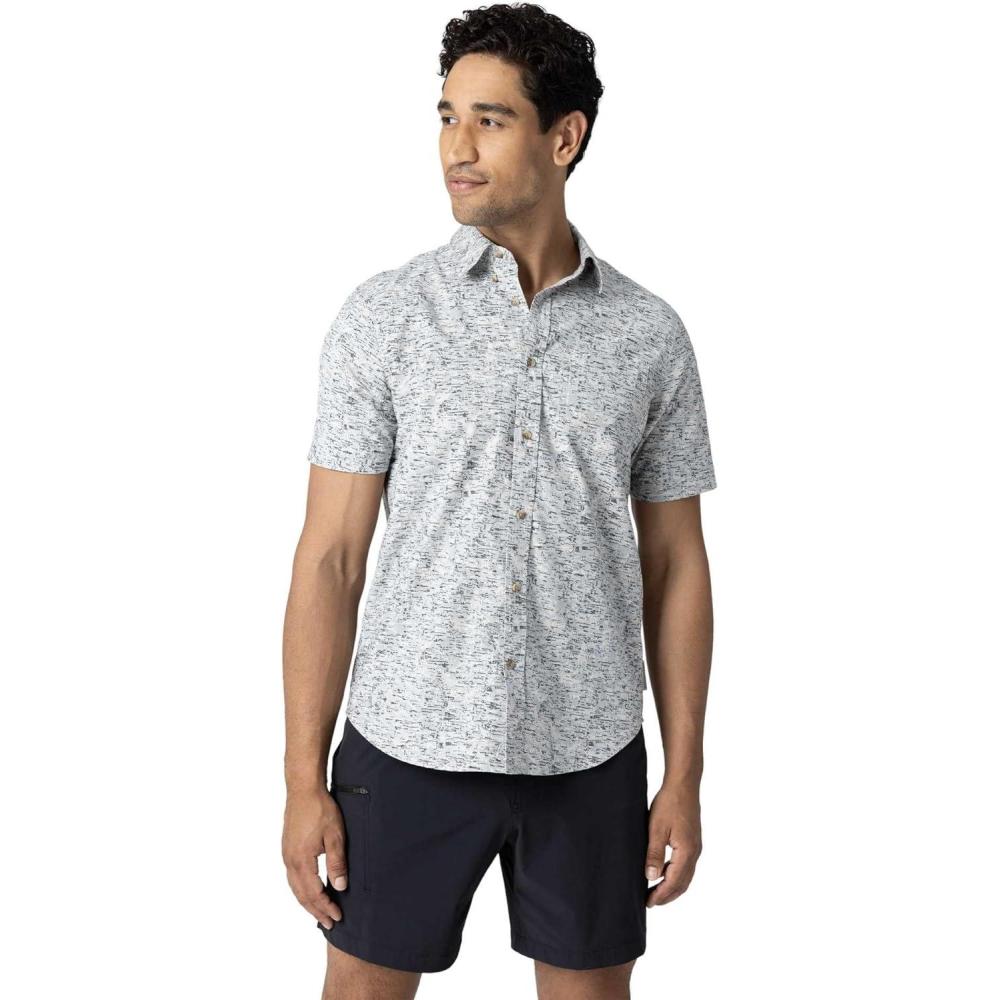 imageOutdoor Research Mens Rooftop Short Sleeve Shirt  Button Down Shirt for MenOyster Traverse Print