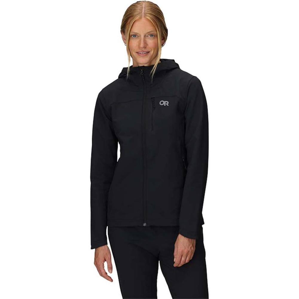 imageOutdoor Research Womens Ultima Softshell Hoodie  Wind Water amp Abrasion Resistant Brushed Inner UPF 50 Standard FitBlack