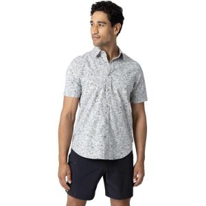 Outdoor Research Men’s Rooftop Short Sleeve Shirt – Button Down Shirt for Men(Oyster Traverse Print)