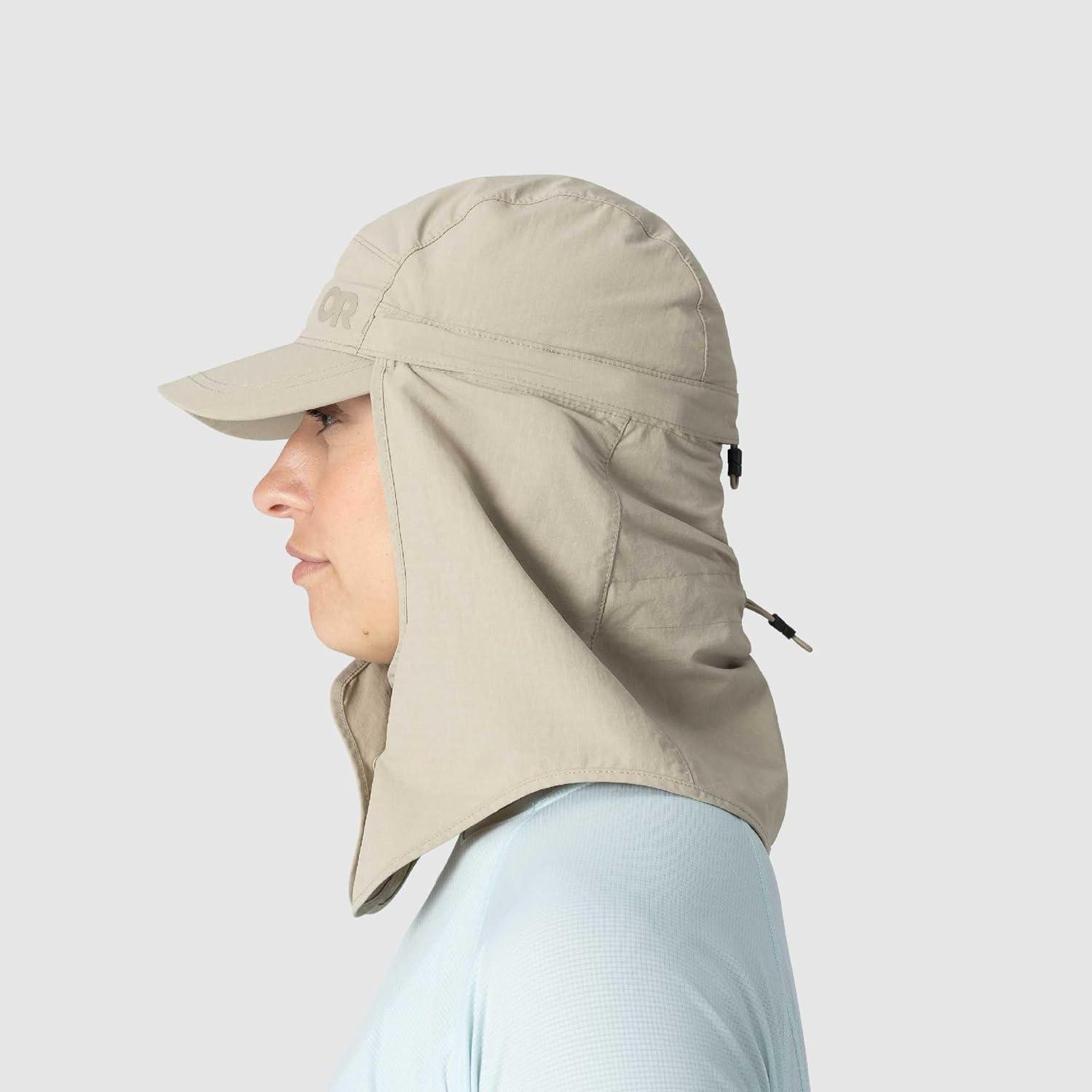 imageOutdoor Research Insect Shield Cape Cap Bug Repellent Athletic Sun Hat with Neck Flap UPF 50 Ball Cap for Men amp WomenPro Khaki