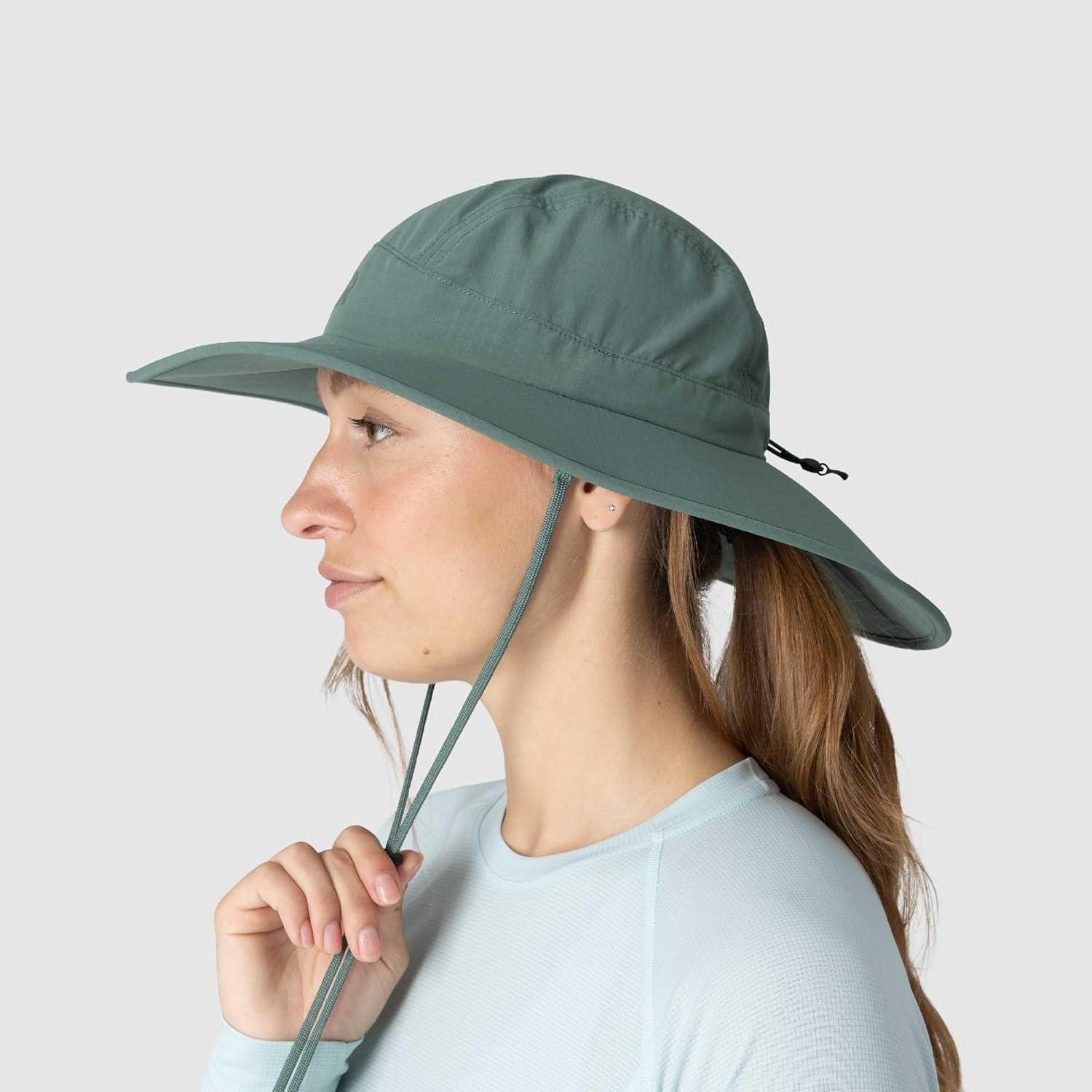 imageOutdoor Research Womens Oasis Sun Hat Wide Brim Lightweight UPF 50 Sun Protection Hat for Hiking amp Golf Chin StrapMalachite